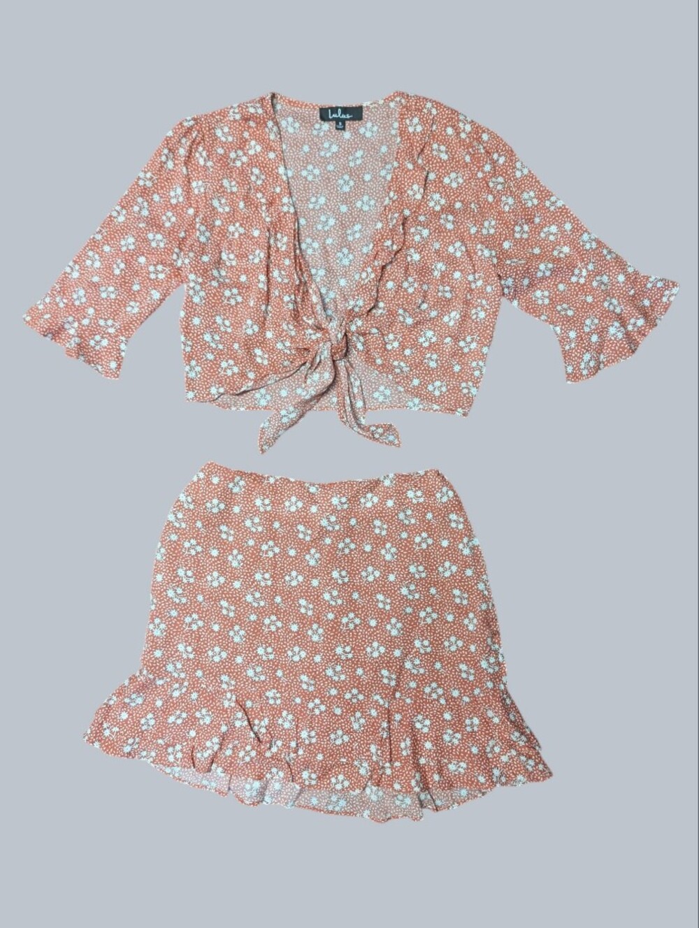 Lulu's Floral Two-Piece Set Small Skirt Summer